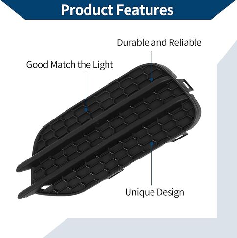 الضباب الخفيف شواء الجبهة السفلى الوفير الضباب غطاء خفيف إدراج No.5N0853665F9B9 لشركة فولكس فاجن تيجوان 2009-2017 أسود ABS 1 قطعة سيارة الجبهة اليسرى in Kuwait
