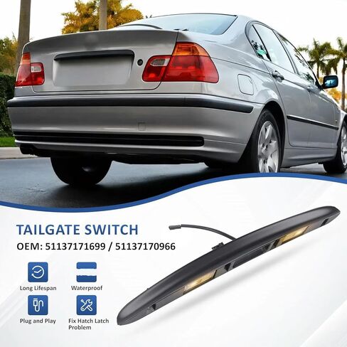 Car Rear Trunk Lid Lock Boot Tailgate Switch with License Plate Light for BMW E46 3 Series 320i 323i 325i 328i 330i 1998-2005 in Saudi Arabia