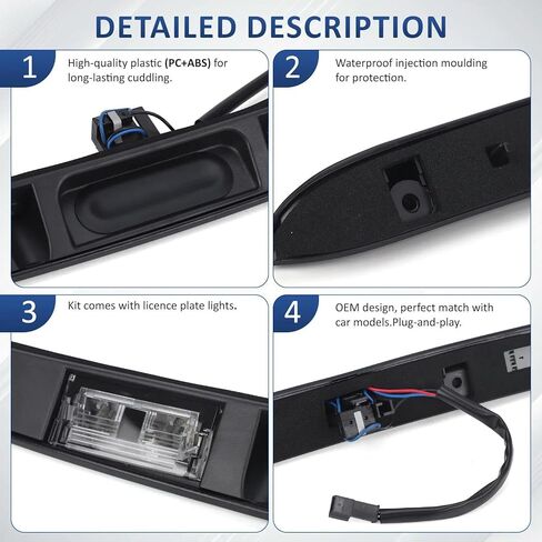Car Rear Trunk Lid Lock Boot Tailgate Switch with License Plate Light for BMW E46 3 Series 320i 323i 325i 328i 330i 1998-2005 in Saudi Arabia