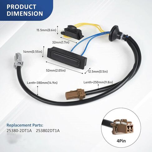 ABS Trunk Release Button Trunk Lid Tailgate Switch 25380-2DT1A for Nissan Sentra Tiida 2006-2011 in Saudi Arabia