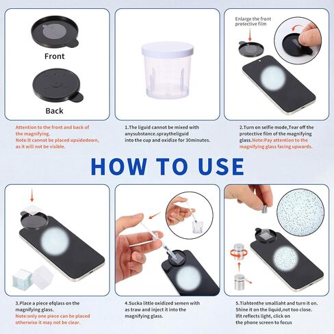 Sperm Magnifying Glass, Suitable for Semen Observation,Home Sperm Testing, Male Fertility Observation, Can be Used 100 Times,Quick Result in Saudi Arabia