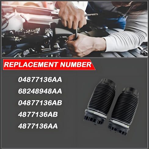 2PCS Rear Air Suspension Spring Bags Compatible with Dodge Ram 1500 2013-2018 & 1500 Classic 2019-2020 Heavy Duty Air Ride Replacement for 68248948AA 4877136AA Fix Sagging & Towing Stability in Kuwait