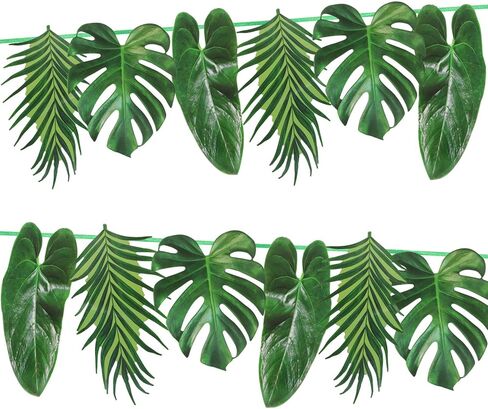 12pcs Safari Baby Shower Decorations Palm Leaves,Safari Birthday Decorations for Hanging, Tropical Hawaiian Luau Party Supplies 100% Paper (Green) in Saudi Arabia