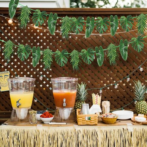 12pcs Safari Baby Shower Decorations Palm Leaves,Safari Birthday Decorations for Hanging, Tropical Hawaiian Luau Party Supplies 100% Paper (Green) in Saudi Arabia