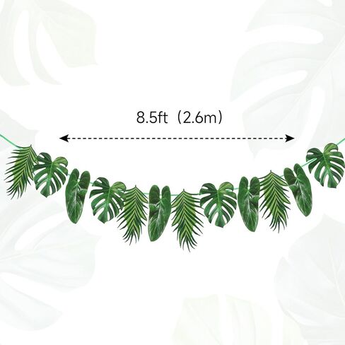 12pcs Safari Baby Shower Decorations Palm Leaves,Safari Birthday Decorations for Hanging, Tropical Hawaiian Luau Party Supplies 100% Paper (Green) in Saudi Arabia