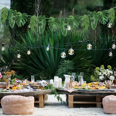 12pcs Safari Baby Shower Decorations Palm Leaves,Safari Birthday Decorations for Hanging, Tropical Hawaiian Luau Party Supplies 100% Paper (Green) in Saudi Arabia