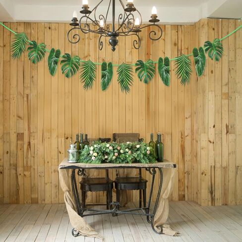 12pcs Safari Baby Shower Decorations Palm Leaves,Safari Birthday Decorations for Hanging, Tropical Hawaiian Luau Party Supplies 100% Paper (Green) in Saudi Arabia