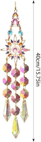 Crystal Suncatchers Star Prism Rhinestones Ornament Colorful Diamond Decor Prisms for Windows Wall Home Wedding Hanging in Saudi Arabia