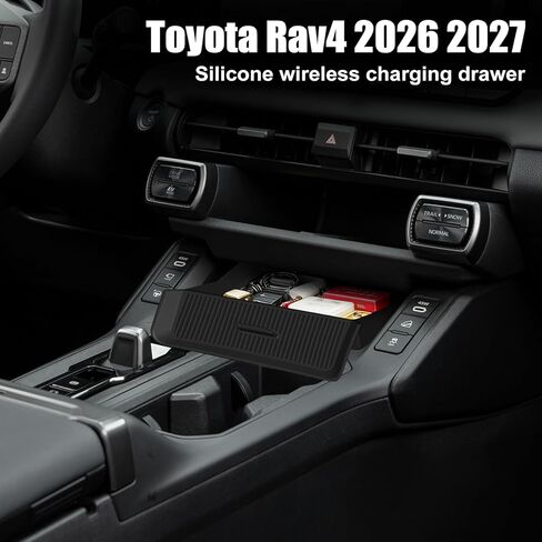 منظم وحدة التحكم المركزية لسيارة Toyota RAV4 لعام 2026، صينية تخزين من السيليكون، تركيب منسدل، يزيد من مساحة التخزين، ملحقات Toyota RAV4 لعام 2026 in Kuwait