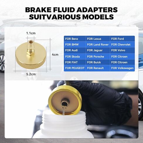 Universal Brake Bleeder Adapter, Adjustable 22-58mm Master Cylinder Adapters Aluminium Alloy with 4 Quick Couplings, Rubber Seal Ring for Buick, Chevrolet, Honda, Toyota & More in Kuwait