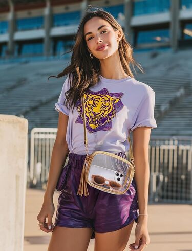 Yarnic Clear Bag Stadium Approved PVC Transparent Crossbody Purse for Concert Sports Event Small Women Cross Body Bags in Saudi Arabia
