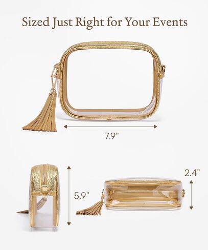 Yarnic Clear Bag Stadium Approved PVC Transparent Crossbody Purse for Concert Sports Event Small Women Cross Body Bags in Saudi Arabia