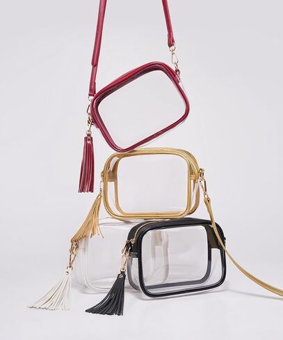 Yarnic Clear Bag Stadium Approved PVC Transparent Crossbody Purse for Concert Sports Event Small Women Cross Body Bags in Saudi Arabia