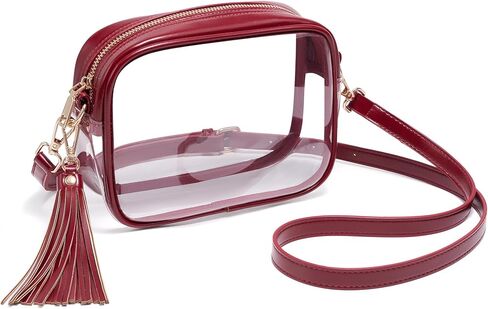 Yarnic Clear Bag Stadium Approved PVC Transparent Crossbody Purse for Concert Sports Event Small Women Cross Body Bags in Saudi Arabia