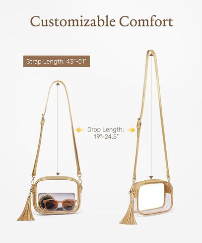 Yarnic Clear Bag Stadium Approved PVC Transparent Crossbody Purse for Concert Sports Event Small Women Cross Body Bags in Saudi Arabia