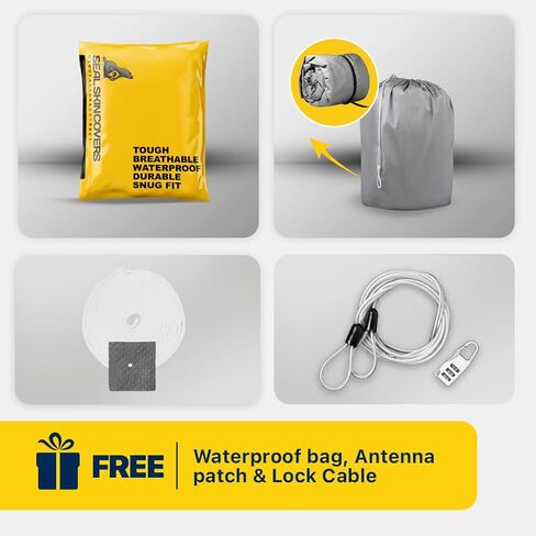 أغطية جلد مانعة للتسرب، غطاء سيارات الدفع الرباعي عالي التحمل، قماش PEVA مقاوم للماء مع طبقة قطنية، أشرطة مقاومة للرياح، حماية من الأشعة فوق البنفسجية، مقاسات عالمية (201 بوصة - 206 بوصة طول × 75 بوصة ارتفاع) in Kuwait