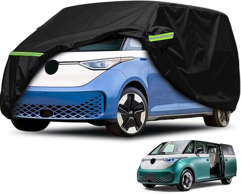 غطاء سيارة لمعرف VW. Buzz، قماش Dupont Oxford، حماية لجميع المواسم، غطاء مقاوم للماء لمعرف VW. عازل للضجيج والشمس، مزود بشرائط عاكسة، سهل التركيب، أسود in Saudi Arabia