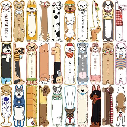 30PCS Bookmarks for Kid Cute Dog Bookmarks Animal Theme，Funny Bookmark for Men,Women, Book Lovers,Page Markers for Students Teachers Reading,DIY Art Decoration Cards，Romance Reader Present Handmade in Saudi Arabia