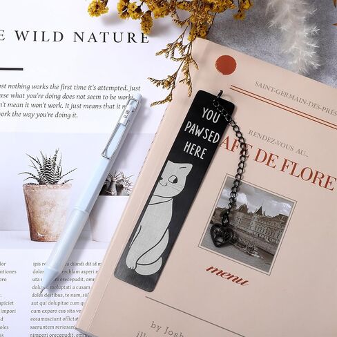 Cute Cat Bookmark, Cat Book Lover Gifts for Women Men, Funny Cat Gifts for Friends Coworkers, Birthday Gift for Book Lovers, Christmas Stocking Stuffers for Book Reading Bookish Gifts in Saudi Arabia