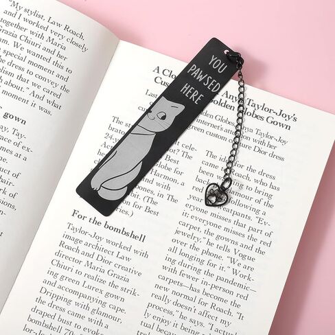 Cute Cat Bookmark, Cat Book Lover Gifts for Women Men, Funny Cat Gifts for Friends Coworkers, Birthday Gift for Book Lovers, Christmas Stocking Stuffers for Book Reading Bookish Gifts in Saudi Arabia