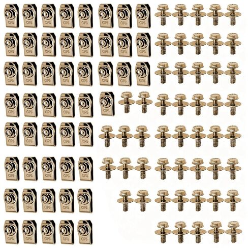 100 PCS 6MM Engine Under Cover Body Bolts & U-Nut Clips, Splash Shield Guard Body Bolts Bumper Fender Fastener Rivet Clips and Extruded U-Nuts, Black in Saudi Arabia