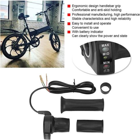 قبضة خنق الدراجة الإلكترونية، تويست خنق Ebike، E الدراجة خنق تويست، 36V نصف تويست المقود خنق المشبك مع مؤشر البطارية للطي دراجات كهربائية صغيرة سكوتر in Saudi Arabia