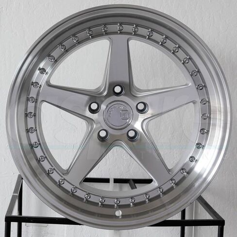 Aodhan DS-05 Custom Wheel - 18x8.5, 35 Offset, 5x100 Bolt Pattern, 73.1mm Hub - Silver with Machined Face Rim in Kuwait