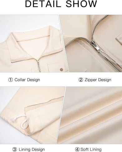 Women's Cropped Jacket Zip Up Jacket Casual Roll Up Sleeve Elegant Outerwear with Pockets Stand Collar Drawstring Hem in Saudi Arabia