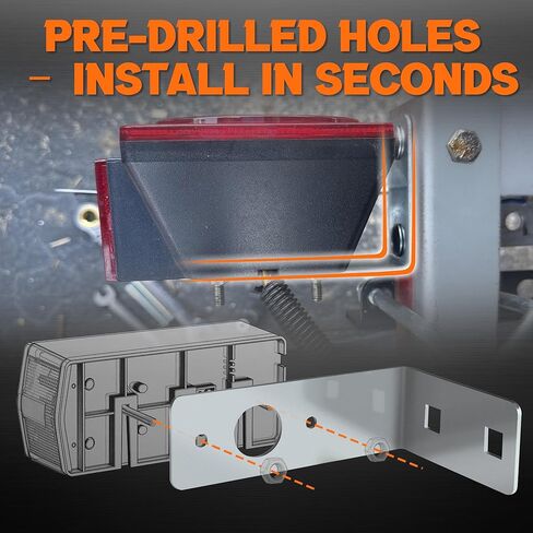 Lonffery Trailer Light Bracket 2PC، تركيب دعامة إضاءة من الفولاذ المجلفن على شكل حرف L، مناسب عالميًا للمقطورات والقوارب والبضائع والمركبات الترفيهية - تركيب دعامة إضاءة للمقطورة in Kuwait