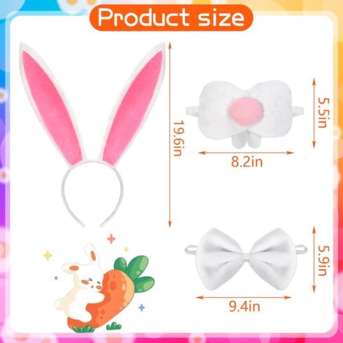 3 قطع 12 قدم هيكل عظمي لعيد الفصح أرنب إكسسوارات عملاقة الحجم هيكل عظمي زي مجموعة اضافية كبيرة عيد الفصح عقال الأرنب الأنف ربطة الديكور ل 12 قدم هيكل عظمي تأثيري ديكور المنزل ساحة الحديقة in Kuwait