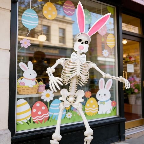 3 قطع 12 قدم هيكل عظمي لعيد الفصح أرنب إكسسوارات عملاقة الحجم هيكل عظمي زي مجموعة اضافية كبيرة عيد الفصح عقال الأرنب الأنف ربطة الديكور ل 12 قدم هيكل عظمي تأثيري ديكور المنزل ساحة الحديقة in Kuwait