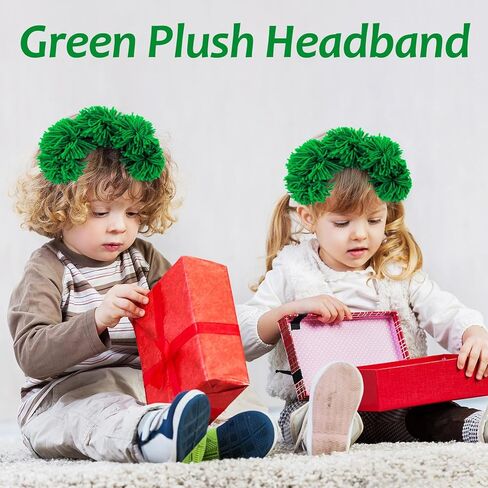 4PCS Green Fluffy Pom Pom Headbands Soft Yarn Hairbands for St Patrick's Day, Halloween, Cosplay & Theme Parties Daily Fashion, Weddings, Dance in Saudi Arabia