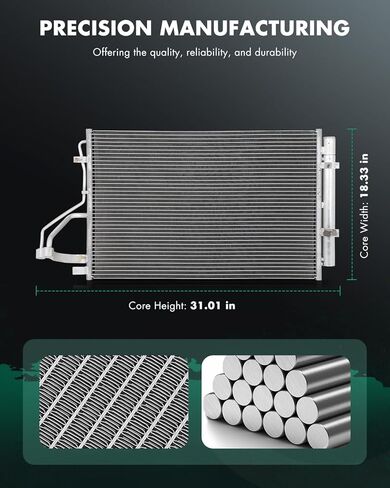 SCITOO Air Conditioning Condenser Compatible with 2011-2013 for Hyundai for Elantra 1.8L 2013 for Hyundai for Elantra Coupe 1.8L 2014 for Hyundai for Elantra Coupe 2.0L Replace#3967 in Saudi Arabia