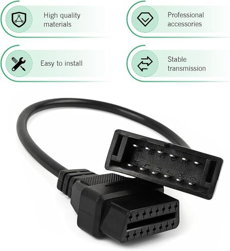 موصل الماسح الضوئي obd1، 1 قطعة 12 دبوس إلى كابل محول obd1 إلى obd2، أداة تمديد تشخيصية 40 سم لقراءة بيانات السيارة، متوافقة مع معظم السيارات in Kuwait