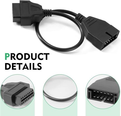 موصل الماسح الضوئي obd1، 1 قطعة 12 دبوس إلى كابل محول obd1 إلى obd2، أداة تمديد تشخيصية 40 سم لقراءة بيانات السيارة، متوافقة مع معظم السيارات in Kuwait