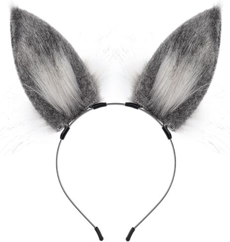 عصابة رأس مصنوعة يدويًا على شكل آذان ثعلب من الفرو الاصطناعي لإكسسوارات شعر حفلات الهالوين in Kuwait