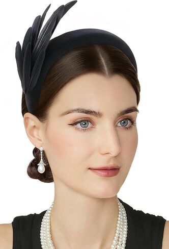عصابة رأس BABEYOND Fascinator للنساء - ريشة العشرينيات من القرن الماضي لحفلات الشاي وحفلات الكوكتيل Kentucky Fascinator للحفلات التنكرية in Saudi Arabia