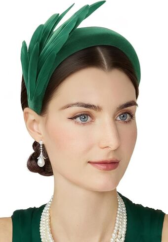 عصابة رأس BABEYOND Fascinator للنساء - ريشة العشرينيات من القرن الماضي لحفلات الشاي وحفلات الكوكتيل Kentucky Fascinator للحفلات التنكرية in Saudi Arabia