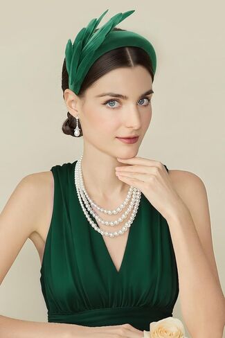 عصابة رأس BABEYOND Fascinator للنساء - ريشة العشرينيات من القرن الماضي لحفلات الشاي وحفلات الكوكتيل Kentucky Fascinator للحفلات التنكرية in Saudi Arabia
