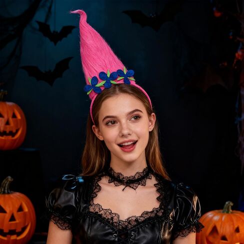 Wildarms Troll Headband with Fluffy Mane & Shamrock – Halloween Cosplay Party headband for Adults Teens in Kuwait