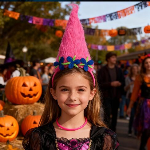 Wildarms Troll Headband with Fluffy Mane & Shamrock – Halloween Cosplay Party headband for Adults Teens in Kuwait