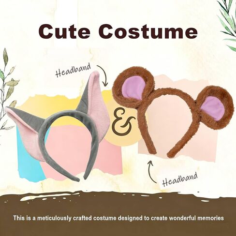 Kirei Sui 2-Piece Adults Mouse & Cat Ears Headband Costume for Halloween Christmas Party Accessories in Saudi Arabia