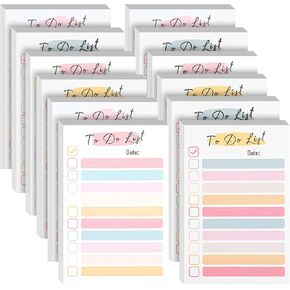 12 حزمة من مفكرة قائمة المهام، إجمالي 600 ورقة - ملاحظات لاصقة ملونة مقاس 4x6 بوصة للمكتب وأماكن التعلم والبقالة والمهام اليومية - وسادات مذكرة ممتعة وعملية لزملاء العمل والأصدقاء ومنظمة ADHD in Kuwait