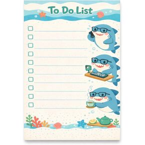 Shark Gifts – 4x6 Sticky Notes, 50 Sheets Ocean-Themed Notepad with Cute Sharks, Birthday Gifts for Men, Women, Office Coworker, Friend in Saudi Arabia