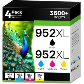 استبدال خراطيش الحبر 952XL المتوافقة مع Q-image لحزمة التحرير والسرد لخراطيش الحبر 952 952XL تعمل مع طابعات OfficeJet Pro 7740 8710 8720 8702 7720 8210 8216 8715 8725 8730 8740 (4 حزم) in Kuwait