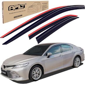 واقيات نافذة خارجية مثبتة على المطر لسيارة تويوتا كامري 2018-2024، منحرفة لتهوية الرياح كاملة الحجم، ملحقات السيارة، دخان داكن، مجموعة مكونة من 4 قطع مع خطوات أطول ومقاومة للماء in Kuwait