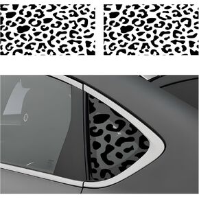 قطعتان من ملصقات النوافذ الجانبية للسيارة، ملصقات نافذة الربع الخلفي بطباعة الفهد الفهد مسبقًا، ملصق نوافذ جانبية بتصميم حيوان الفهد المقاوم للأشعة فوق البنفسجية لمعظم السيارات in Kuwait