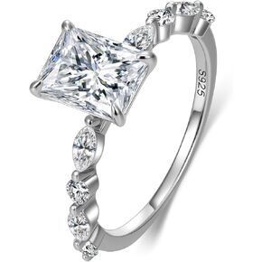 2CT Radiant Cut Moissanite Engagement Rings for Women 925 Sterling Silver D Color VVS Clarity Moissanite Wedding Rings for Her in Kuwait