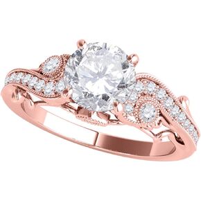 MauliJewels Engagement Rings Women 0.50 Carat Halo Diamond Engagement Ring 4-prong 14K Solid Gold in Kuwait