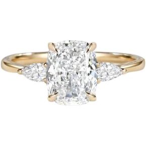 Unique Elongated 2CT Cushion Cut CZ Engagement Ring,Three Stone Cubic Zirconia Ring,Wedding Ring For Women,Gifted For Her,Size 3-12. in Saudi Arabia